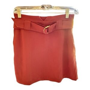 Express Red Belted Mini Skirt